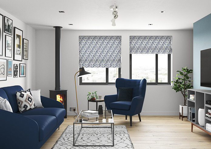 Gusta, Navy - Roman Blind - Image 5